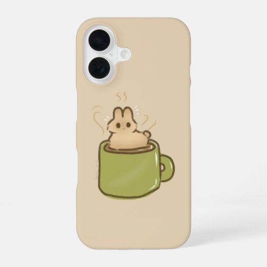 コーヒーのうさぎ iPhone 16ケース (裏面)