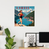 コーヒーのおかげで走れる ポスター (ホームオフィス)