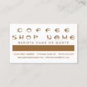 コーヒーのお客モダン様の賞品 ロイヤリティカード (裏面)