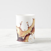 コーヒーのこぼれ ボーンチャイナマグカップ (正面)