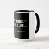 コーヒーのないおもしろいな朝のコーヒー引用文|の生命 マグカップ (正面右)