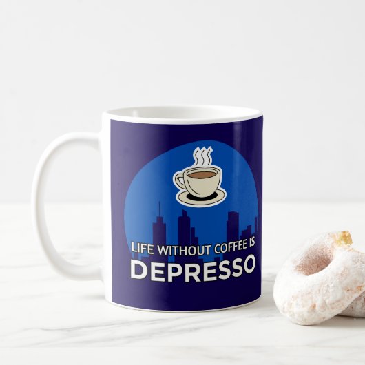 コーヒーのない人生なんて憂鬱 コーヒー好き コーヒーマグカップ (ドーナツ)