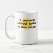 コーヒーのない朝は眠りと同じ Funny Mug コーヒーマグカップ (左)