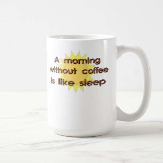コーヒーのない朝は眠りと同じ Funny Mug コーヒーマグカップ (右)
