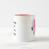 コーヒーのない朝は睡眠のようです ツートーンマグカップ (中央)