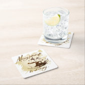 コーヒーのない朝 – 朝のコーヒーmではない スクエアペーパーコースター (インサイチュ)