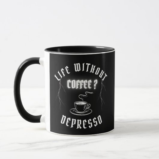 コーヒーのない生活?抑える マグカップ (左)