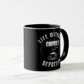 コーヒーのない生活?抑える マグカップ (正面右)