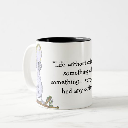 「コーヒーのない生活」Cocatoo Mug ツートーンマグカップ (正面左)