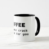 コーヒーのひび割れは悪いコーヒおもしろいーマグデザイン マグカップ (正面右)