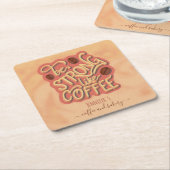 コーヒーのように強い |やる気を起こさせる引用文 スクエアペーパーコースター (アングル)