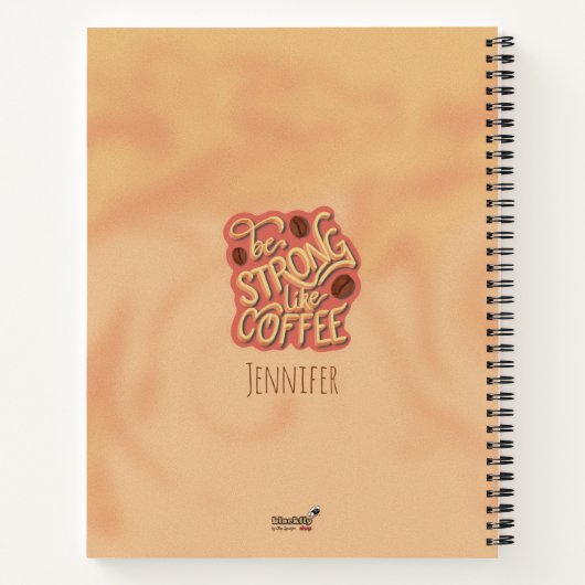コーヒーのように強い |やる気を起こさせる引用文 ノートブック (裏面)