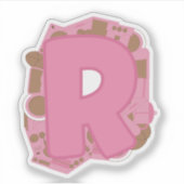 コーヒーのイニシャル R: モノグラム シール (正面)