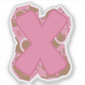 コーヒーのイニシャル X: モノグラム  シール (正面)