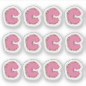 コーヒーのイニシャルC モノグラムステッカーシート シール (正面)