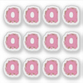 コーヒーのイニシャルQモノグラムステッカーシート シール (正面)
