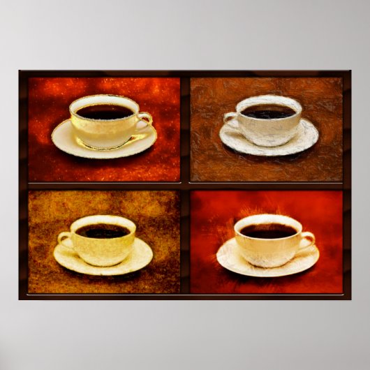 コーヒーのカップのバリエーション – 4違うスタイル ポスター (正面)