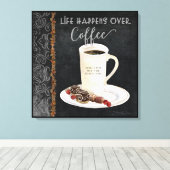 コーヒーのカフェで生きるパーソナライズされた キャンバスプリント (インサイチュ (ウッドフロア))