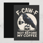 コーヒーのカラスの前ではないFおもしろい-Caw-F 案内状 (正面/裏面)