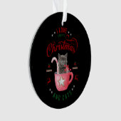 コーヒーのクリスマスと、猫のよろこびが大好き オーナメント (正面)