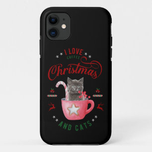 コーヒーのクリスマスと、猫のよろこびが大好き iPhone 11 ケース