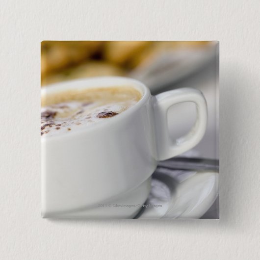 コーヒーのクローズアップ 缶バッジ (正面)