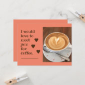 コーヒーのグリーティングカードに会うのが大好き カード (正面/裏面インサイチュ)