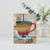 コーヒーのコラージュを頼りに会う ポストカード (スタンド正面)