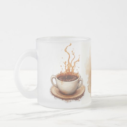 コーヒーのシミ フロストグラスマグカップ (左)