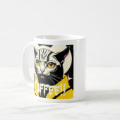 コーヒーのジョッキに猫をローブに包んだ コーヒーマグカップ (正面左)