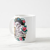 コーヒーのスケルトンの前におもしろい人生なし コーヒーマグカップ (正面左)