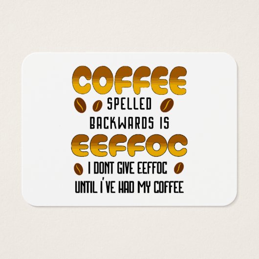 コーヒーのスペリング後ろ向きコーヒー愛好家 (正面)