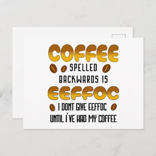 コーヒーのスペリング後ろ向きコーヒー愛好家 シーズンポストカード (正面/裏面)