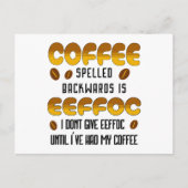 コーヒーのスペリング後ろ向きコーヒー愛好家 シーズンポストカード (正面)