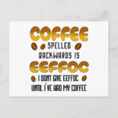 コーヒーのスペリング後ろ向きコーヒー愛好家 ポストカード (正面)