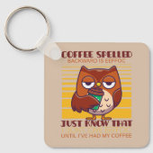 コーヒーのスペルは逆Eeffocである キーホルダー (正面)