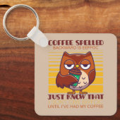 コーヒーのスペルは逆Eeffocである キーホルダー (正面)