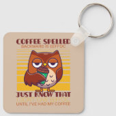 コーヒーのスペルは逆Eeffocである キーホルダー (裏面)