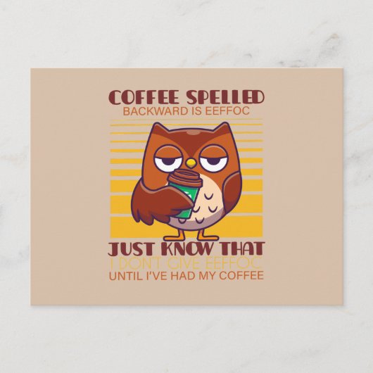 コーヒーのスペルは逆Eeffocである ポストカード (正面)