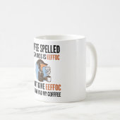 コーヒーのスペルは逆Eeffoc - Dog コーヒーマグカップ (正面右)