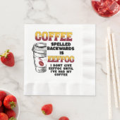 コーヒーのスペルを逆にする 縁ありランチョンナプキン (インサイチュ)