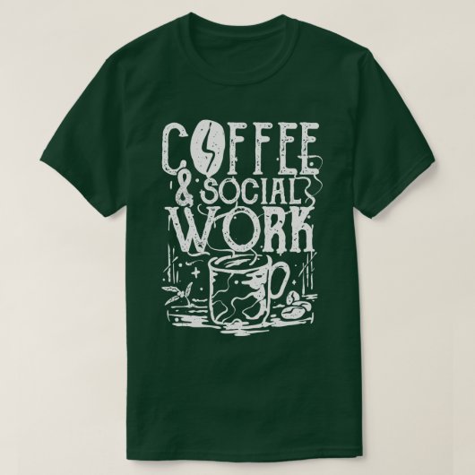 コーヒーのソーシャルワーク Tシャツ (デザイン正面)