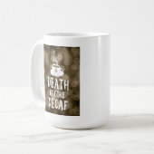 コーヒーのデカフ前の死 コーヒーマグカップ (正面左)