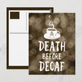 コーヒーのデカフ前の死 ポストカード (正面/裏面)