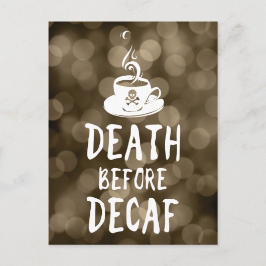 コーヒーのデカフ前の死 ポストカード (正面)