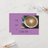 コーヒーのデートの挨拶カードを持とう カード (正面/裏面インサイチュ)