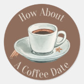 コーヒーのデートは？ ラウンドシール (正面)