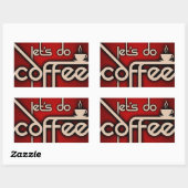 コーヒーのデートをしよう 長方形シール (シート)