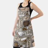 コーヒーのドードル:手書きパターン エプロン (インサイチュ)