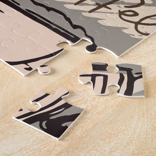 コーヒーのドードル:手書きパターン ジグソーパズル (側面)